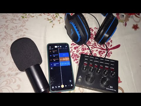 How to connect V8 sound card and condenser Mic to Bandlab Mobile. Use V8 sound card with bandlab