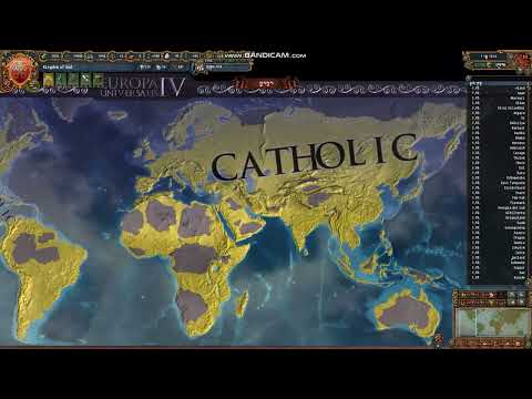 EU4(Europa universalis 4) The Papal State - Kingdom of God WC & one faith timelapse (1.32)