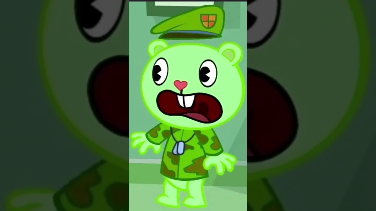 Flaky•+•Disco bear •{Flippy got sad because of kissing Disco bear}•