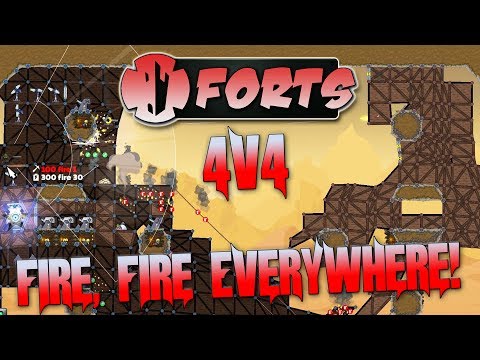 Forts Multiplayer 4v4 Gameplay Custom Map Sandbox V2, Fiery Glory
