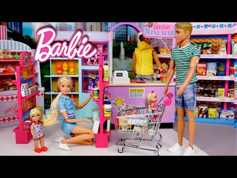 Barbie & Ken Family Evening Routine - Supermarket Grocery Shopping & Babysitting