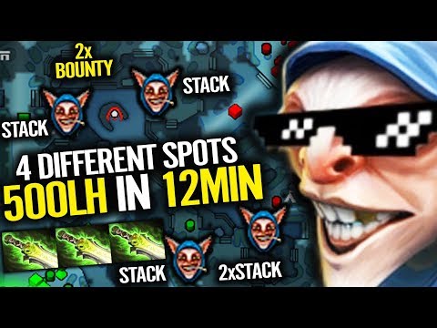 World Record!! 500 Creeps LAST HIT in 12 Minutes - 4 SPOT at The Same Time! 5K gameplay Dota 2