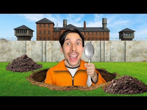 I ESCAPED FROM PRISON WITH A SPOON BY MAKING A GIANT HOLE!!