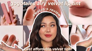 MOST UNDERRATED LIP PRODUCT? | GOGO TALES AIRY VELVET LIP TINT ♡ swatch + review ♡