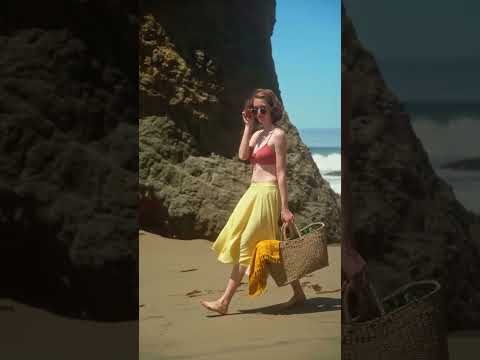Girl Walking at sea beach(4)