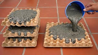 Not everyone knows this secret! Pour cement into a Egg Tray You will be amazed at the results 😱