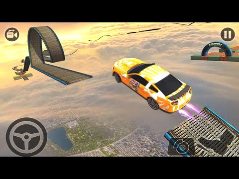 Impossible Stunt Car Tracks 3D: Green Car Driving Stunts Levels 12 & 15 - Android GamePlay