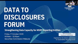 Data to Disclosures (D2D) Forum