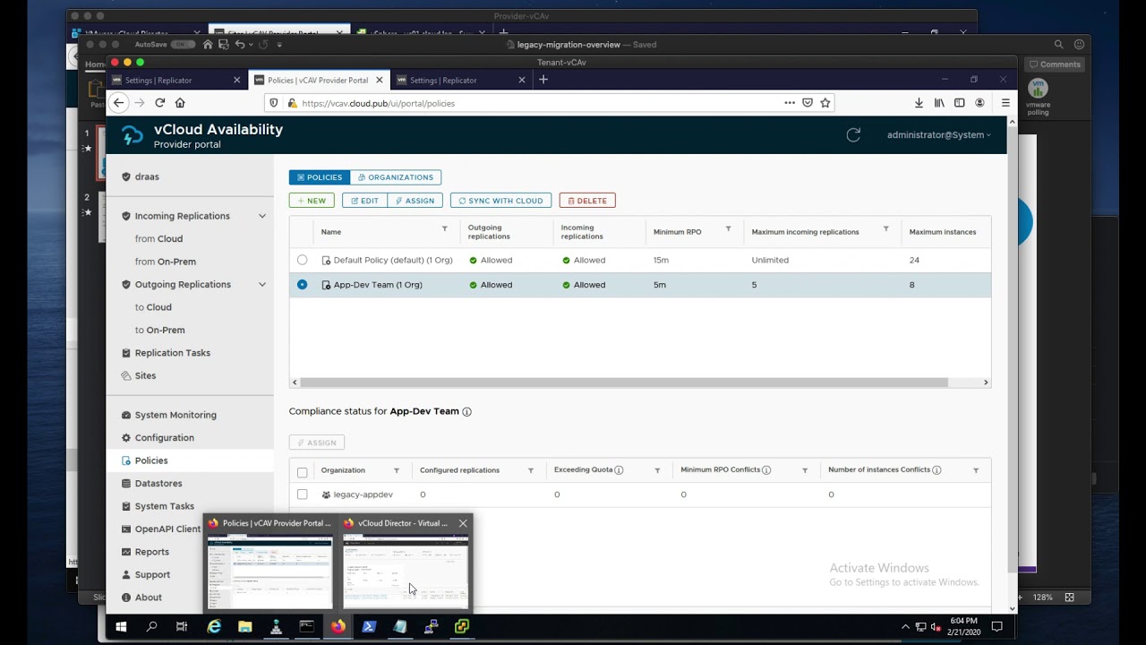 Cloud Director Availability Legacy Migration: Cloud Usage and Initial Migration Workflow Setup