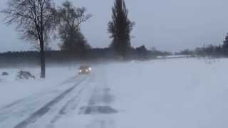 preview picture of video 'Zima 2014 - przejażdżka drogą krajową nr 63 Sabnie - Kurowice, powiat sokołowski'