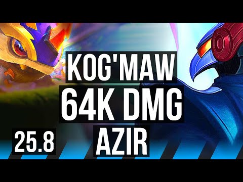 KOG'MAW vs AZIR (MID) | 64k DMG, 22/4/16, Legendary | EUW Diamond | 25.8