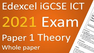 Edexcel iGCSE ICT 2021 Paper 1