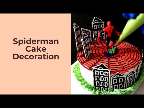 Spiderman Cake Decoration | Spider Web Cake Tutorial