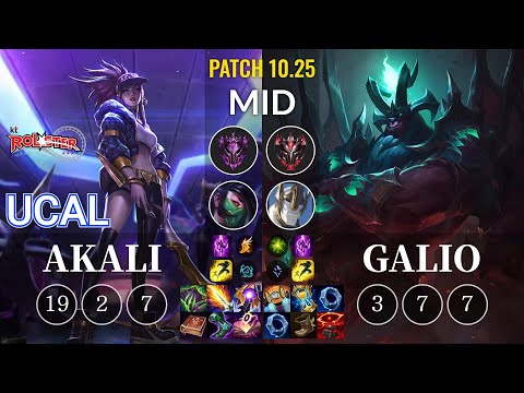 KT Ucal Akali vs Galio Mid - KR Patch 10.25