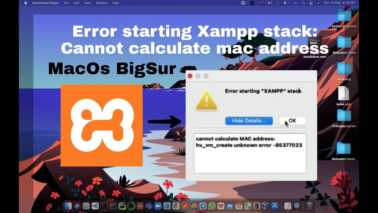 Xampp error in macOS Big Sur | Error starting “Xampp” stack in Mac Big Sur