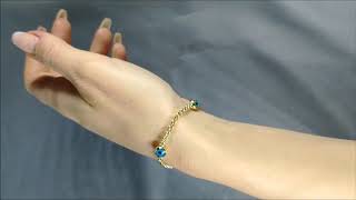 14 Ayar Altın Nazar Boncuklu Bileklik