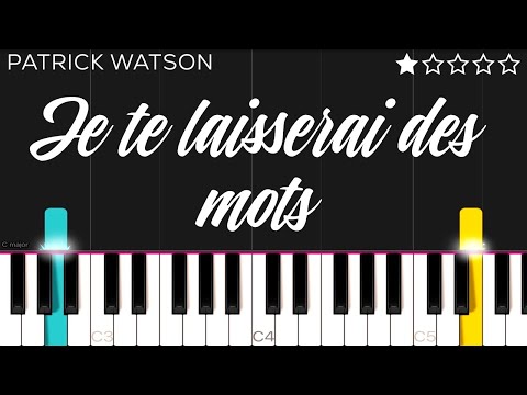 Patrick Watson - Je te laisserai des mots | EASY Piano Tutorial