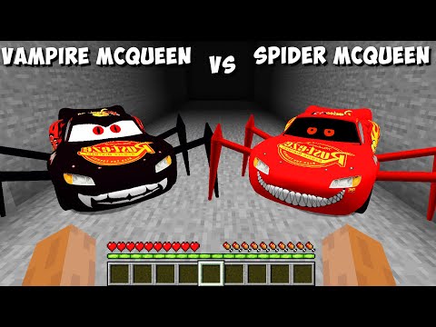 WHAT IF YOU FOUND MCQUEEN SPIDER EXE and MCQUEEN VAMPIRE EXE in MINECRAFT ! SCARY MCQUEEN EXE !