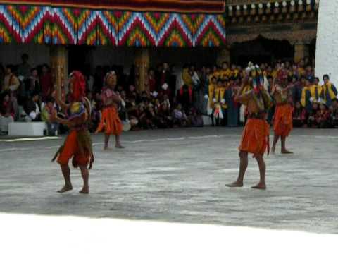 Bhutan dance at Punakha dzhong