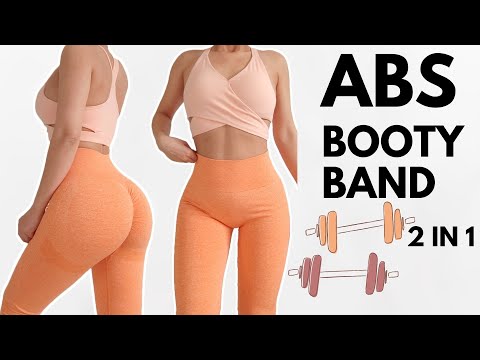 2 IN 1 INTENSE Booty band + ab workout with dumbbells. Week 1, part 5