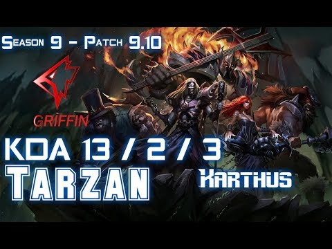 GRF Tarzan KARTHUS vs NIDALEE Jungle - Patch 9.10 KR Ranked