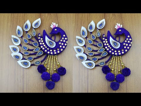 Peacock Design Woolen Door/Wall Hanging Making Ideas -...
