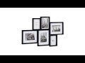 Cadre photo pêle-mêle 6 photos Noir - Bois manufacturé - Matière plastique - 76 x 51 x 3 cm