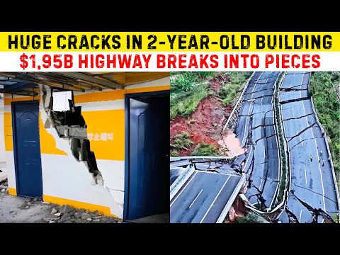 China's Building Quality Is A JOKE! Highway Shatters, Garages Collapse & Load-Bearing Fails