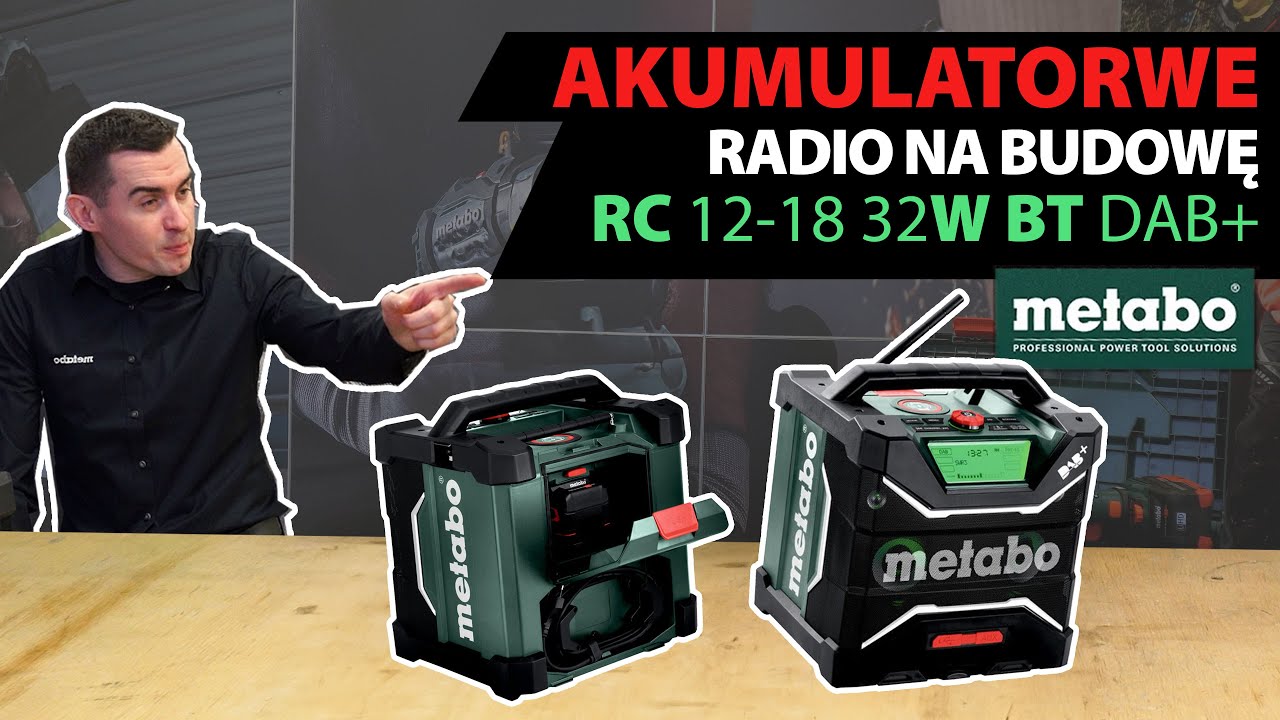 BOOMBOX! Akumulatorowe Radio na Budowę - RC 12-18 32W BT DAB+ #metabopolska