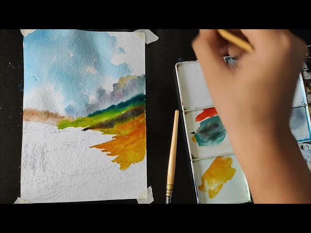 How to paint monsoon in watercolor — wet-on-wet water control, by Joy Mukherjee