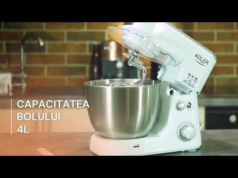Virtuvinis kombainas Adler | AD 4216 | 1000 W | Greičių skaičius 6 | Bowl capacity 4 L | Baltas video