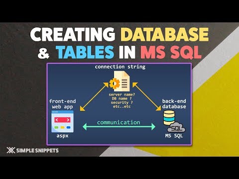 Creating MS SQL Database Tables adding Connection String to web config file in ASP NET