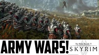 SKYRIM MODS - ARMY WARS!! (XBOX ONE) 100 Imperials vs Stormcloaks! W00t
