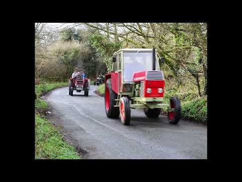 New Years Day Tractor Road Run leaving Poldark Cornwall 01.01.2026