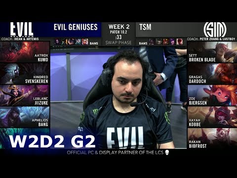 Evil Geniuses vs TSM | Week 2 Day 2 S10 LCS Spring 2020 | EG vs TSM W2D2