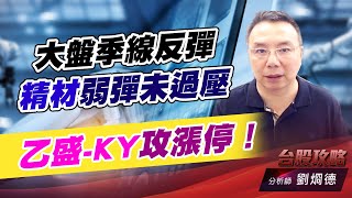 大盤季線反彈，精材弱彈未過壓，乙盛-KY攻漲停！｜台股攻略｜劉烱德 (圖)