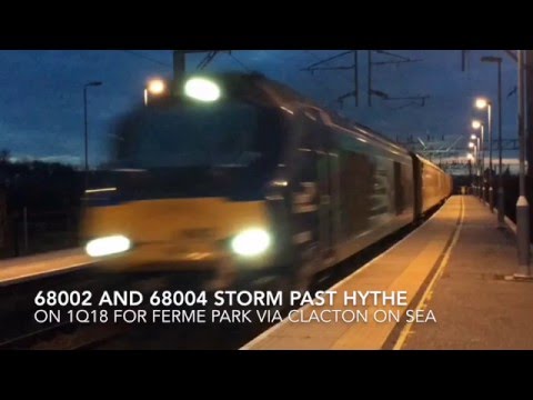 DRS 68002 and 68004 storm through Hythe on 1Q18