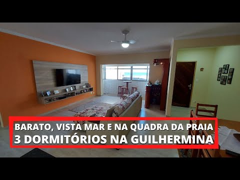 [VENDIDO] ÓTIMO INVESTIMENTO! TEM VISTA MAR, É MOBILIADO ESTE APARTAMENTO 3 DORMITÓRIOS GUILHERMINA