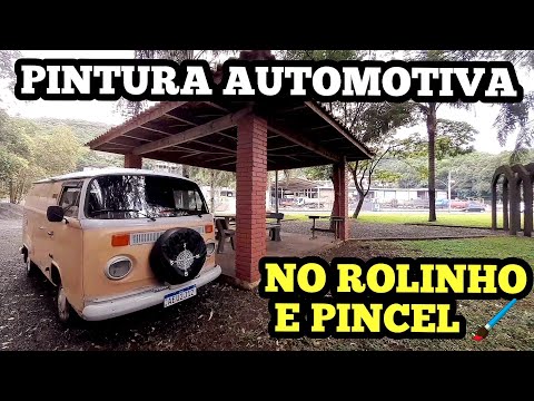 Automotive painting with roller and brush on a 1986 VW Kombi van (home).