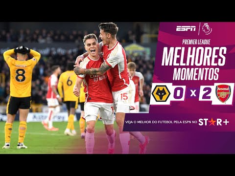 Gols e lances de Wolverhampton x Arsenal