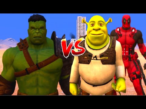 100 Hulk vs 1000 SHREK and 1000 Deadpool (Marvel vs Marvel)