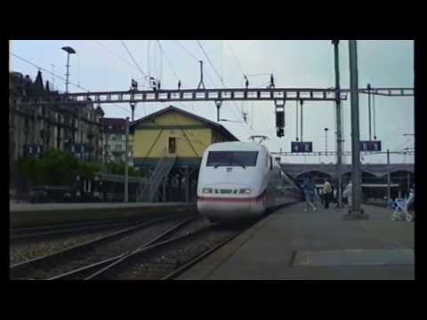 Erster ICE In Luzern und Fussball Fans anfangs 90er Jahre