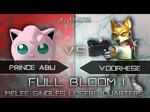 Full Bloom 1 Melee Singles Loser's Quarters: Prince Abu (Jigglypuff) vs. Voorhese (Fox)