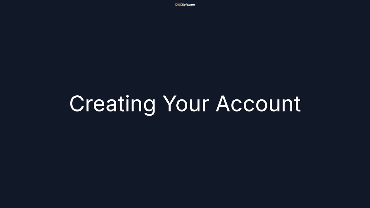 Creating your account
