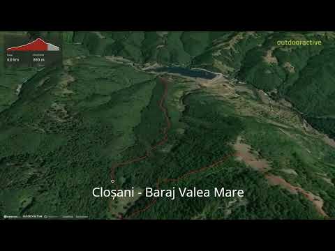 Cloșani - Baraj Valea Mare  ∆ hiking trails ∆ 3d-trail.com/romania/