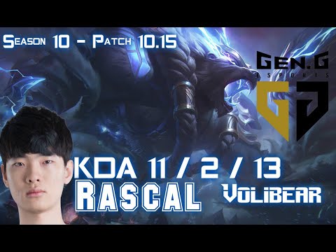 Gen Rascal VOLIBEAR vs LULU Top - Patch 10.15 KR Ranked
