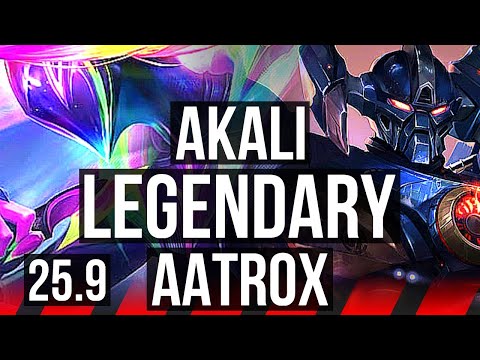 AKALI vs AATROX (TOP) | 15/2/4, Legendary | KR Grandmaster | 25.9