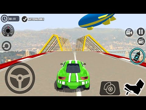 Impossible Car Tracks 3D - Green Sport Car Driving Impossible Stunts Simulator Levels 1 to 10 Game