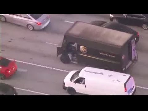 Police chase with hijacked UPS truck leads to shootout in South Florida