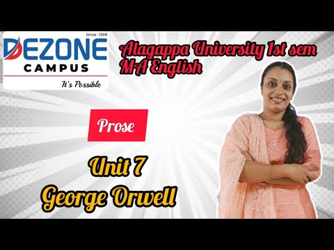 Alagappa University  MA English prose unit 7 George Orwell